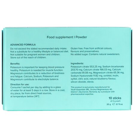 Supliment pe baza de electroliti Aqua Revive, 10 plicuri x 2 g, Youth Essentials 622903