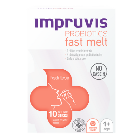 Impruvis Probiotic Fast Melt cu aroma de piersica, 10 plicuri, Impruvis 623075