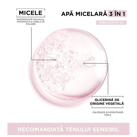 Pachet Apa micelara 3 in 1 pentru ten sensibil Skin Naturals, 400 ml, Garnier + Mascara Lash Sensational Firework, 10 ml, Maybelline 623083