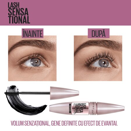Pachet Apa micelara 3 in 1 pentru ten sensibil Skin Naturals, 400 ml, Garnier + Mascara pentru volum si alungire Nuanta Very Black Lash Sensational Sky High, 9.5 ml, Maybelline 673650