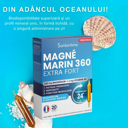 Magneziu Marin 360 Extra Fort, 20 fiole, Santarome 623114