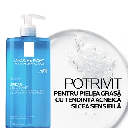 Gel de spalare Lipikar, 1000 ml, La Roche Posay 751019