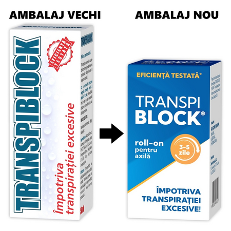 Roll-on impotriva transpiratiei excesive Transpiblock, 50 ml, Zdrovit 623342