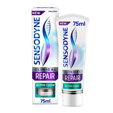 Pasta de dinti pentru sensibilitate dentara Clinical Repair Active Clean, 75 ml, Sensodyne 623369