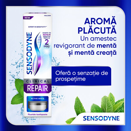 Pasta de dinti pentru sensibilitate dentara Clinical Repair Active White, 75 ml, Sensodyne 623388