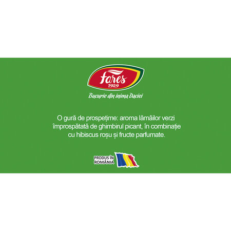 Ceai cu ghimbir si lamai verzi, Aromafruct, 100 plicuri, Fares 624056