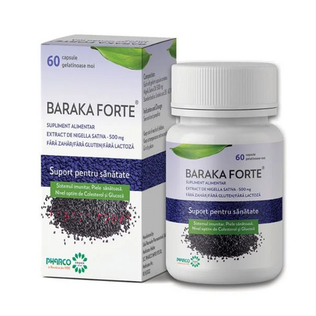 Pachet Baraka Forte, 500 mg, 60 + 60 capsule moi, Pharco 624125