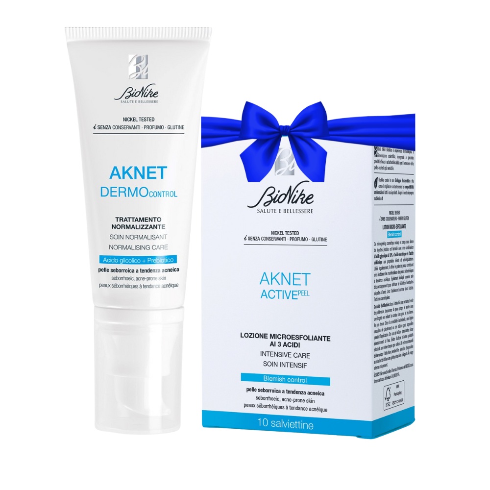 Pachet Acnet Derma Control 40 ml + Active Peel 10 servetele de unica folosinta Aknet, Bionike