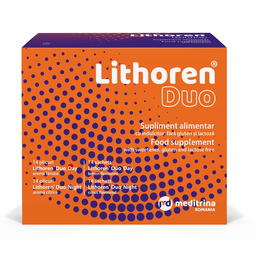 Lithoren Duo cu aroma de citrice, 28 de plicuri, Meditrina