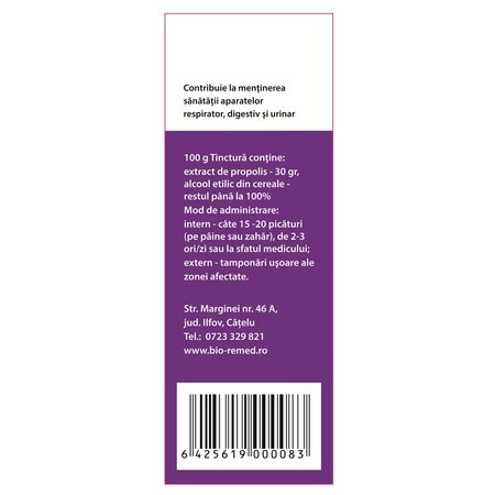 Tinctura de Propolis, 30%, 20 ml, Bioremed 703274