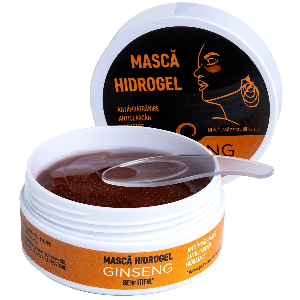 Masca hydrogel pentru ochi cu extract de ginseng, 60 bucati, Beyoutiful