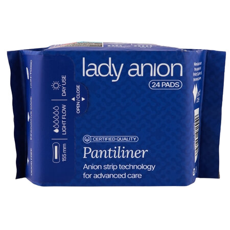 Absorbante zilnice cu bumbac organic Pantiliner 155mm, 24 bucati, Lady Anion