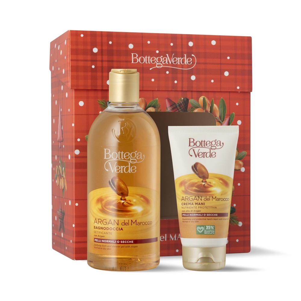 Set Craciun Gel de dus cu ulei de argan 400 ml + Crema de maini 75 ml Argan del Marocco, Bottega Verde