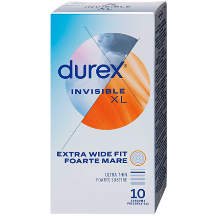 Prezervative Invisible XL, 10 bucati, Durex