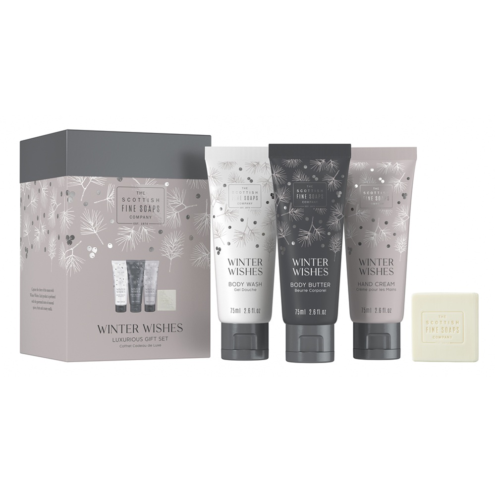 Set pentru ingijirea corpului Winter Wishes, 3X75ml, 1x40g, Scottish Fine Soaps