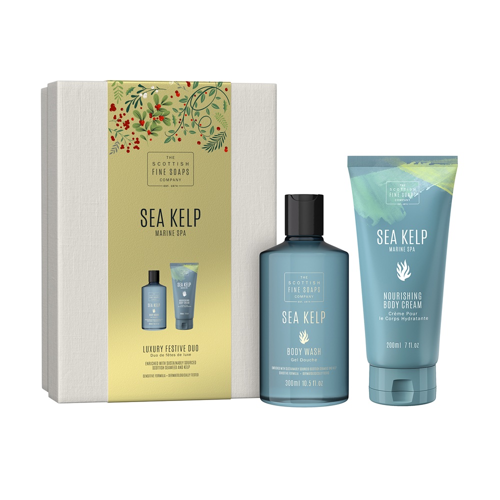 Set festiv duo, Sea Kelp Marine Spa, 2 x 300ml, Scottish Fine Soaps