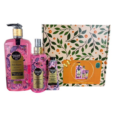Set Crema de maini si de corp 50 ml + Spray de corp 250 ml + Gel de dus 750 ml Perfume Jewels Love Kisses, Eyup Sabri Tuncer