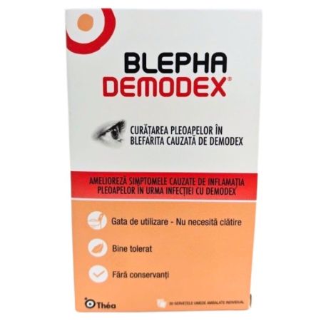 Servetele sterile pentru igiena pleoapelor Blephademodex, 30 bucati, Thea