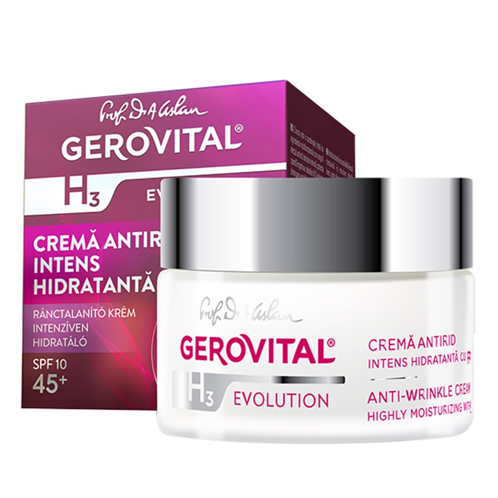 Crema antirid intens hidratanta cu SPF 10 H3 Evolution, 50 ml, Gerovital