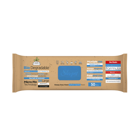 Servetele umede biodegradabile Easy Clean, Sea Salt & Sea Weed Lime, 50 bucati, Sleepy 627843