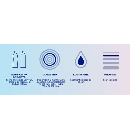 Prezervative Invisible Regular Fit Normal, 10 bucati, Durex 680601