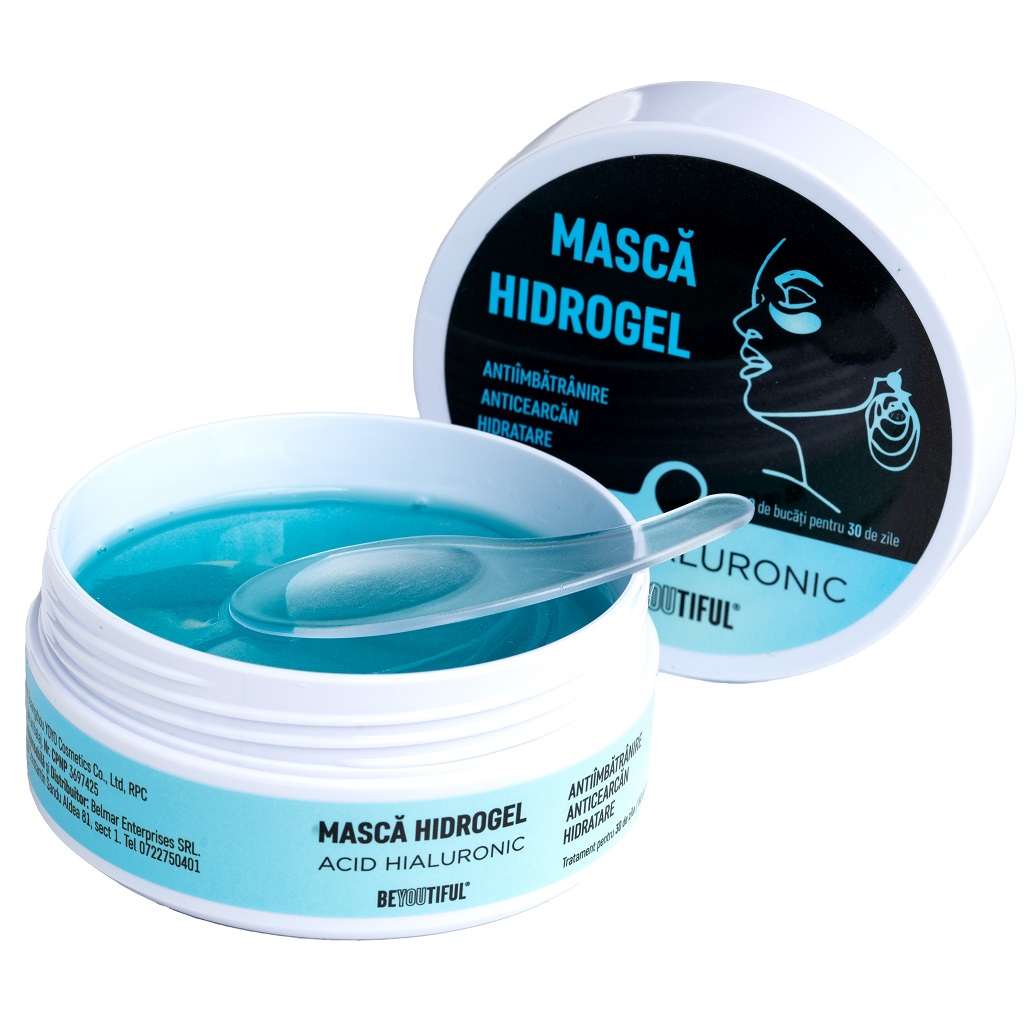 Masca hidrogel pentru ochi cu acid hialuronic, 60 bucati, Beyoutiful