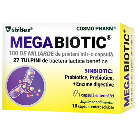 Megabiotic, 10 capsule enterosolubile, Cosmopharm