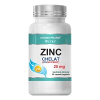 Zinc Bisglicinat (chelat), 25 mg, 60 capsule vegetale, Cosmopharm