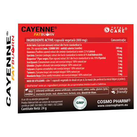 Cayenne Fatburn, 30 capsule vegetale, Cosmopharm 755357
