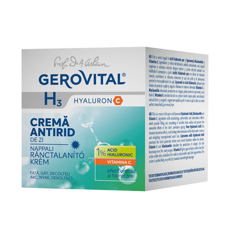 Pachet Crema antirid de zi 50 ml + Crema antirid de noapte H3 Hyaluron C, Gerovital 669731