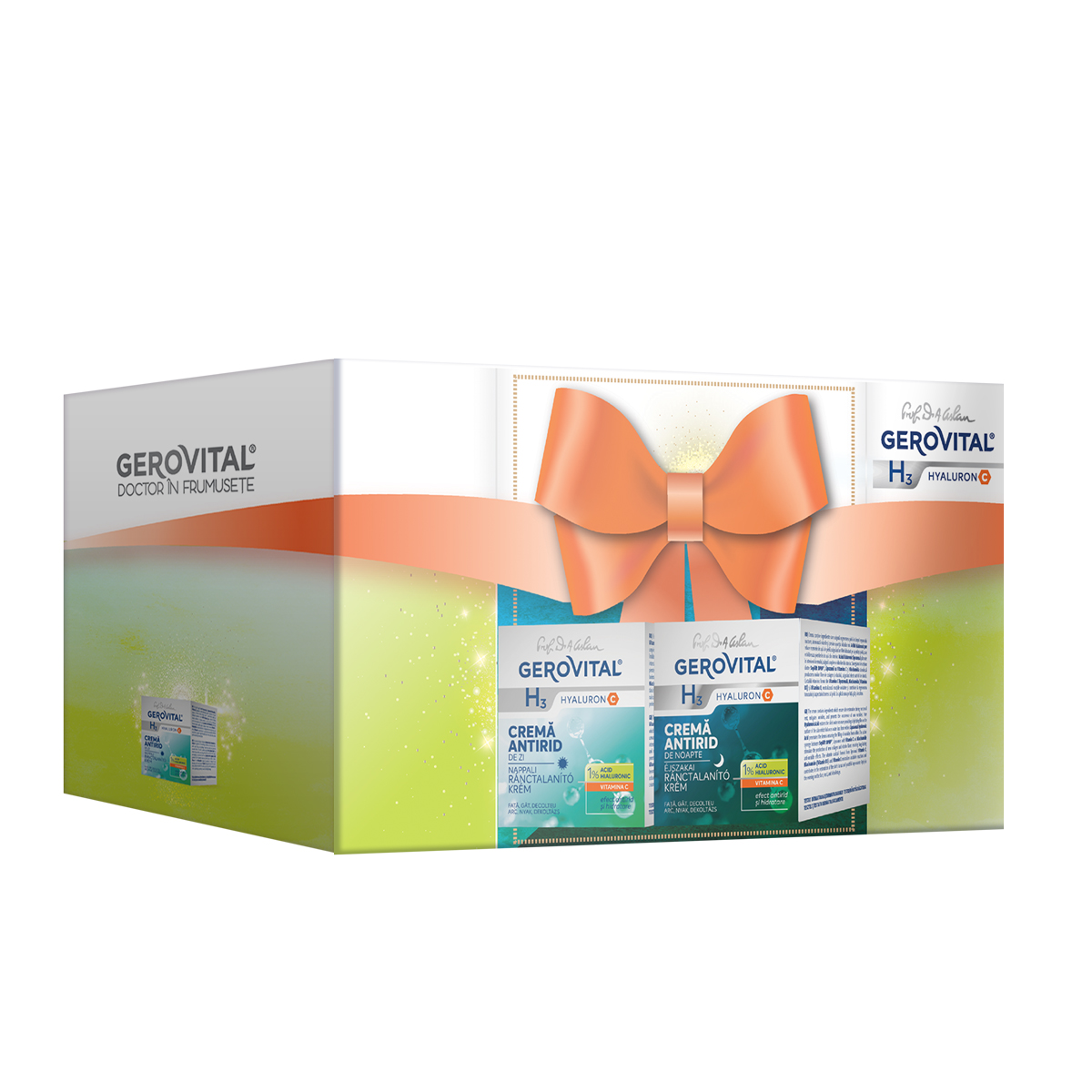 Pachet Crema antirid de zi 50 ml + Crema antirid de noapte H3 Hyaluron C, Gerovital