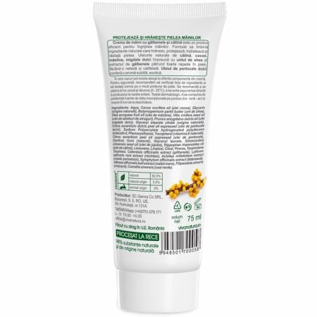 Crema de maini cu galbenele si catina, 75 ml, Vivanatura 709926