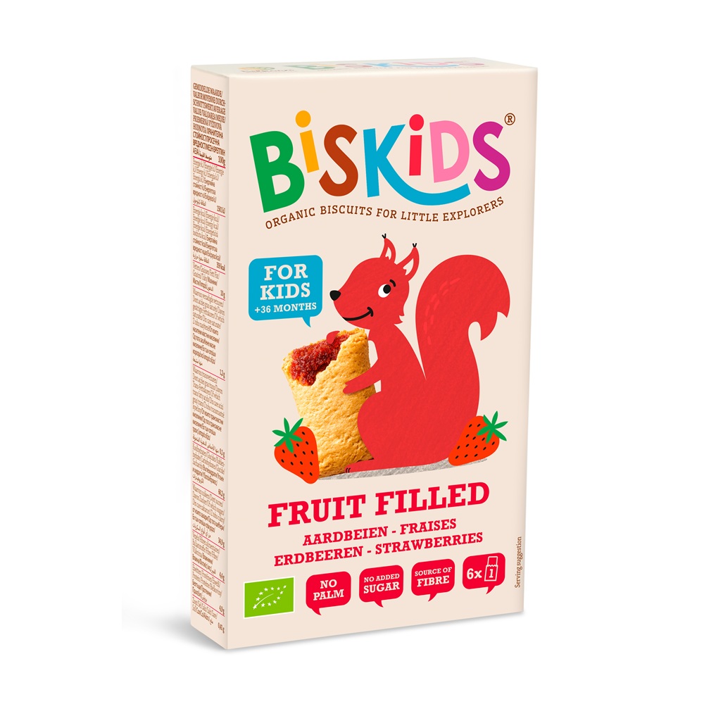 Biscuiti Eco cu capsuni Biskids, 120 g, Belkorn