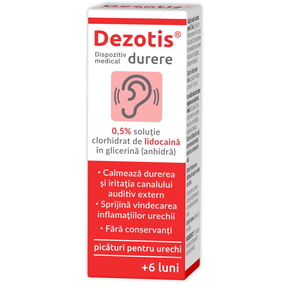 Picaturi auriculare Dezotis Durere, 7 g, Zdrovit