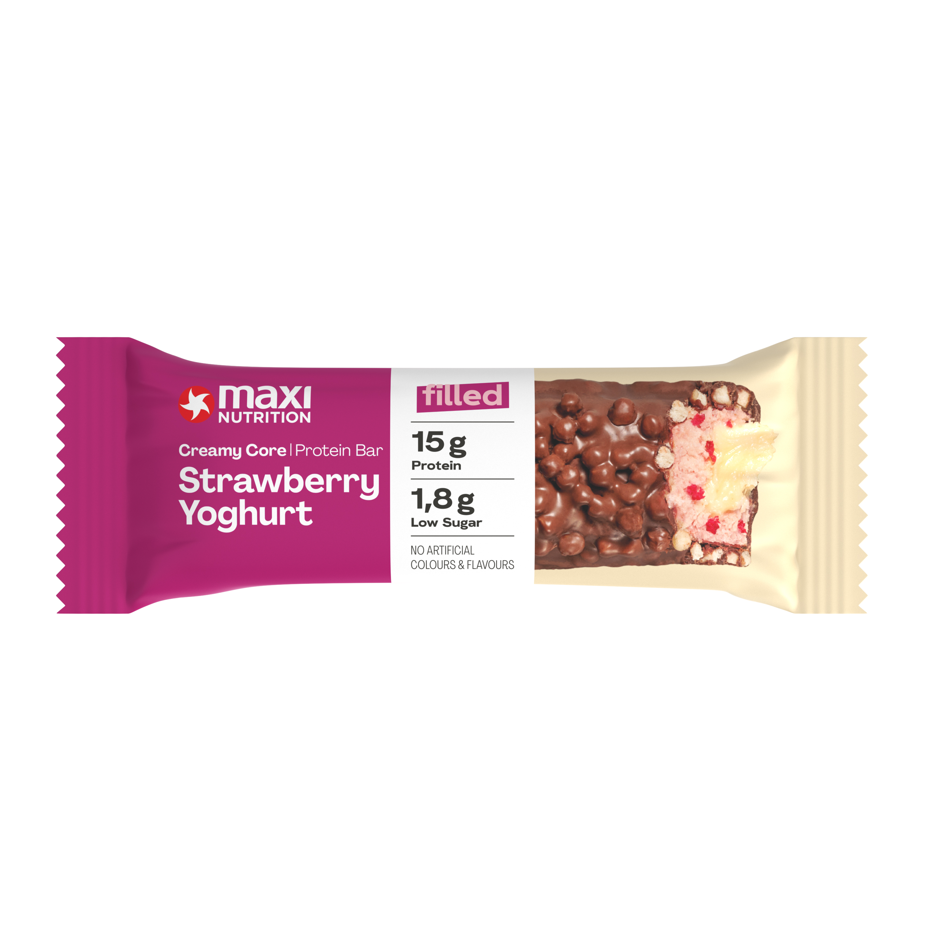 Baton proteic Strawberry Yogurt, 45 g, Maxi Nutrition