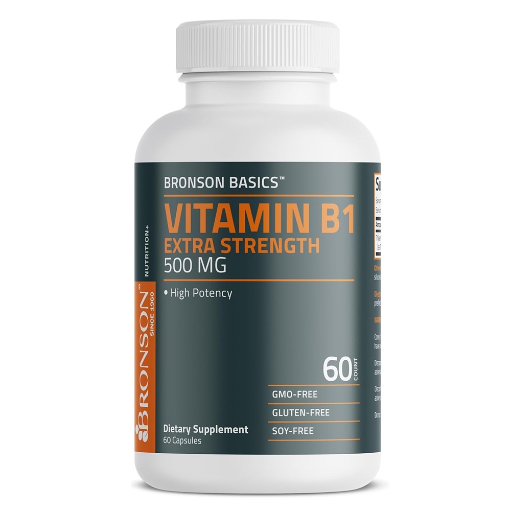 Super Vitamin B1 500 mg, 60 capsule, Bronson Laboratories