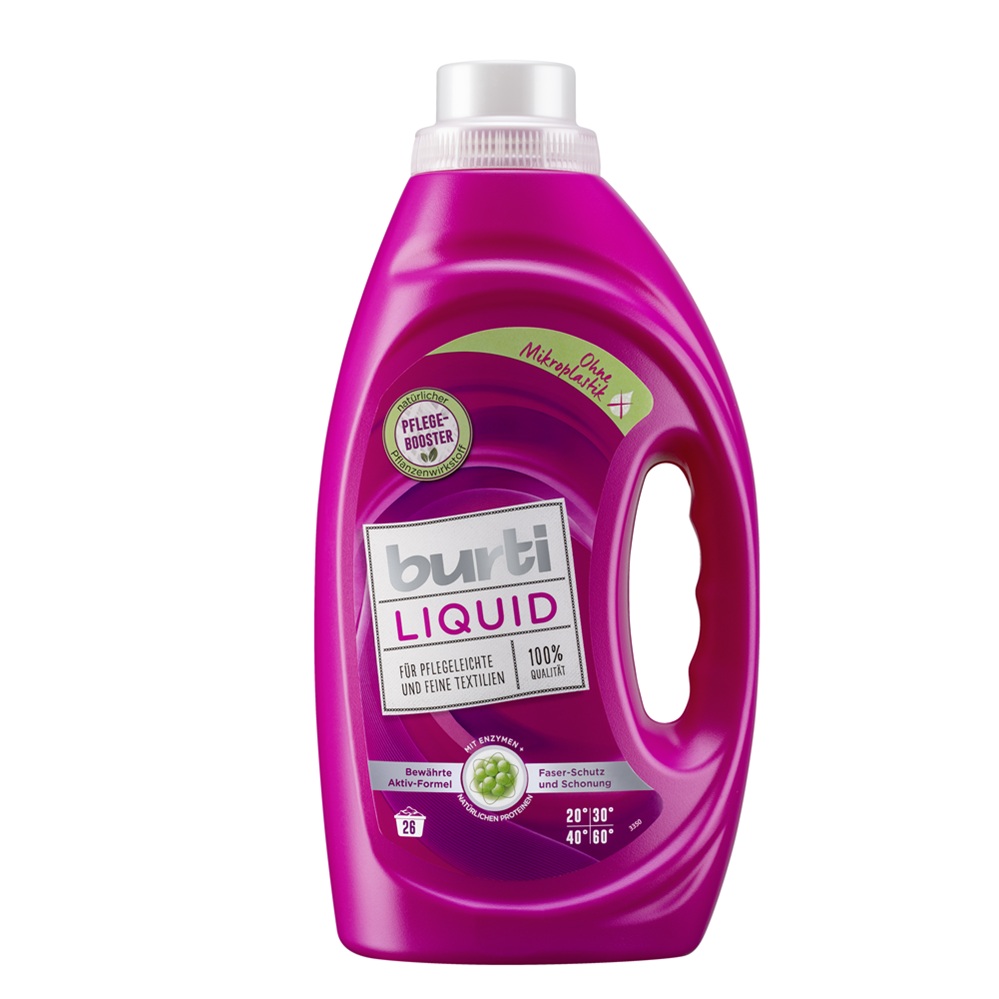 Detergent lichid pentru rufe colorate si delicate, 1450 ml, Burti