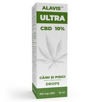 Ulei de canepa pentru caini si pisici CBD Ultra, 10%, 10 ml, Alavis
