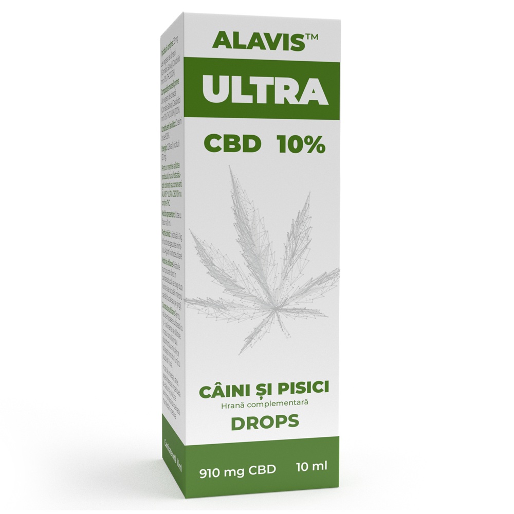 Ulei de canepa pentru caini si pisici CBD Ultra, 10%, 10 ml, Alavis