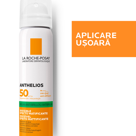 Spray invizibil matifiant  pentru fata cu protectie solara SPF 50 Anthelios, 75 ml, La Roche-Posay 549871