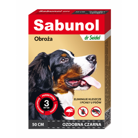 Zgarda antiparazitara rosie pentru caini 11-25 kg Dog Gpi, 50 cm, 1 bucata, Sabunol