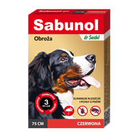 Zgarda antiparazitara rosie pentru caini 25-50 kg Dog Gpi, 75 cm, 1 bucata, Sabunol