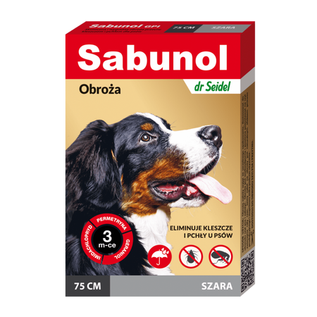 Zgarda antiparazitara gri pentru caini 25-50 kg Dog Gpi, 75 cm, 1 bucata, Sabunol