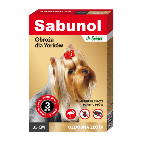 Zgarda antiparazitara aurie pentru caini 2-10 kg Dog Gpi, 35 cm, 1 bucata, Sabunol