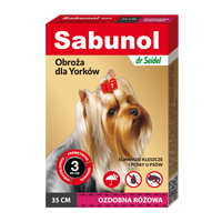 Zgarda antiparazitara roz pentru caini 2-10 kg Dog Gpi, 35 cm, Sabunol