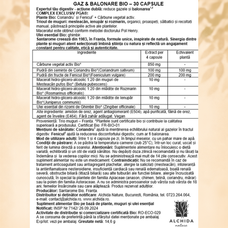 Gaz & Balonare, 30 capsule, Santarome 749404
