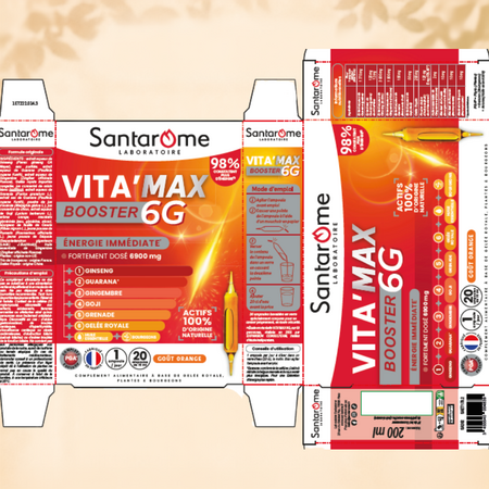 VitaMax Booster 6G, 20 fiole x 10 ml, Santarome 749415
