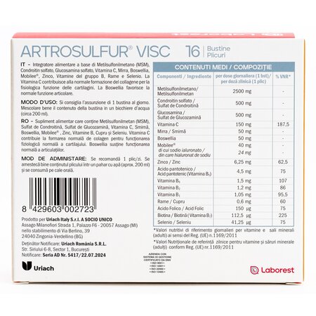 Artrosulfur Visc, 16 plicuri, Uriach 721127