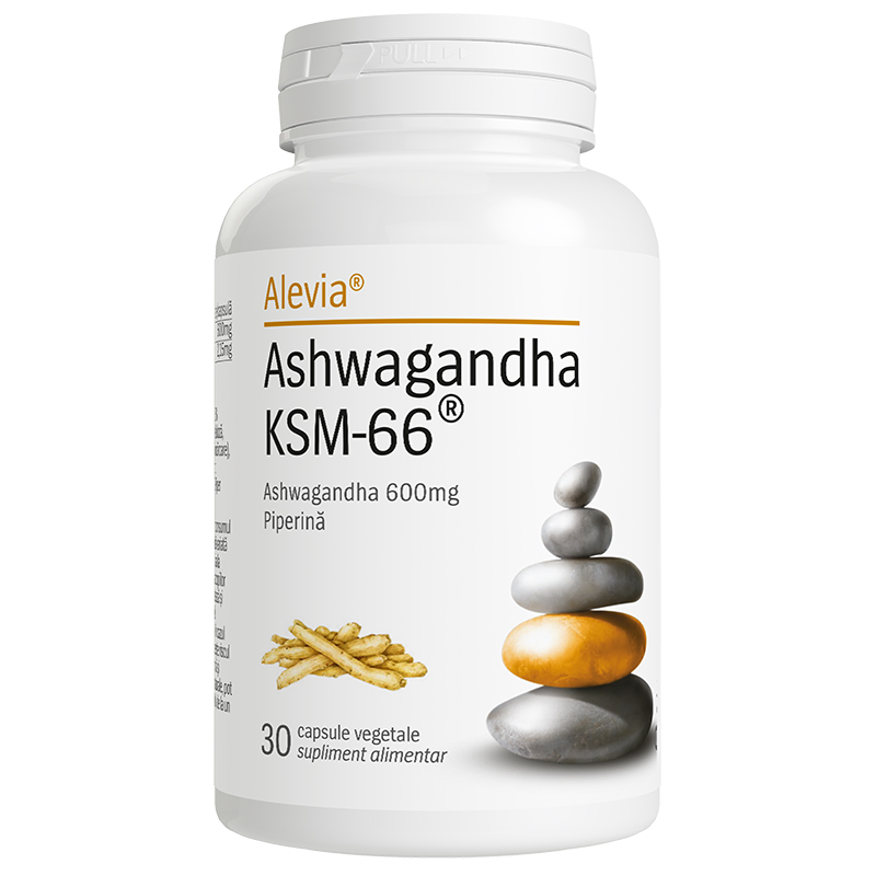 Ashwagandha KSM-66, 600mg, 30 capsule vegetale, Alevia