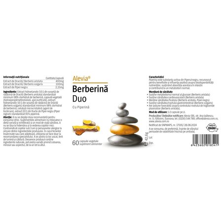 Berberina Duo, 60 capsule vegetale, Alevia 702806